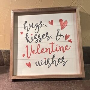 Hugs, Kisses, Valentine Wishes Whitewash Farmhouse Deco